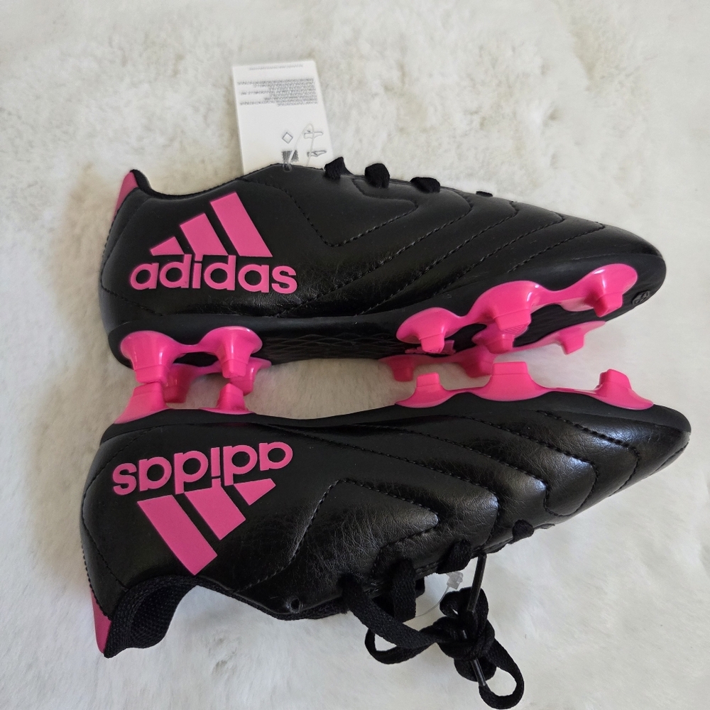 Adidas Jr. Goletto VIII Firm Ground Soccer Cleats Black/Team Shock Pink Size 13 - Picture 3 of 7